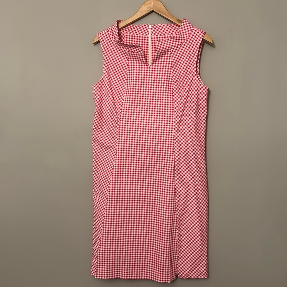 Sara Campbell Pink Gingham Sleeveless Dress Sz 8